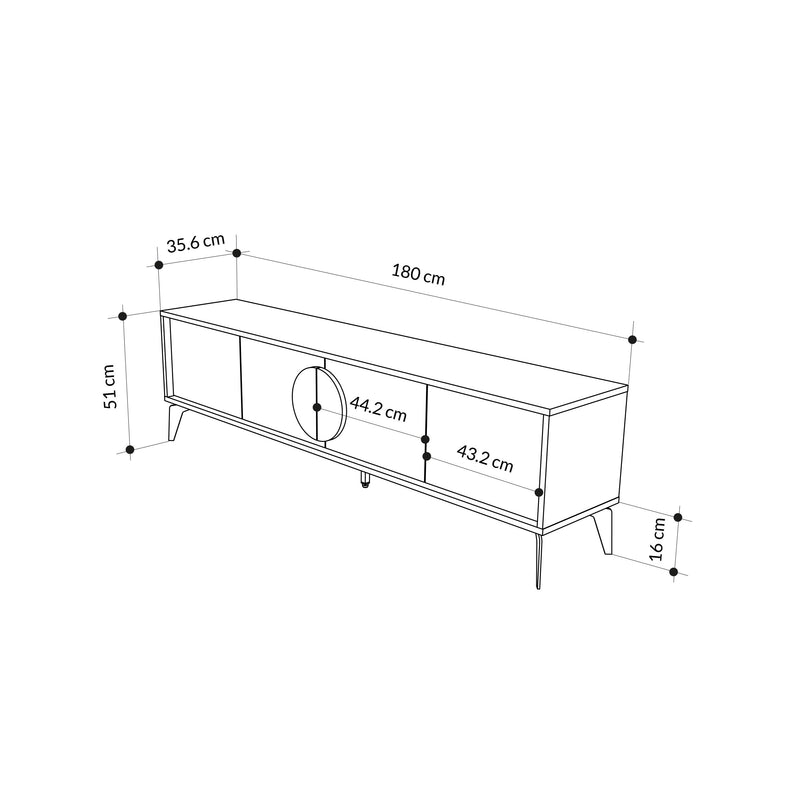 Gora Modern TV Stand 180 cm Entertainment Unit - Additional Image 7
