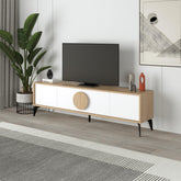 Gora Modern TV Stand 180 cm Entertainment Unit in Sapphire Oak,White