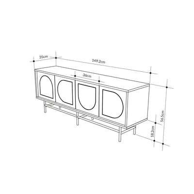 142cm TV Stand – Oak & Moss Effect | Joji - Additional Image 3