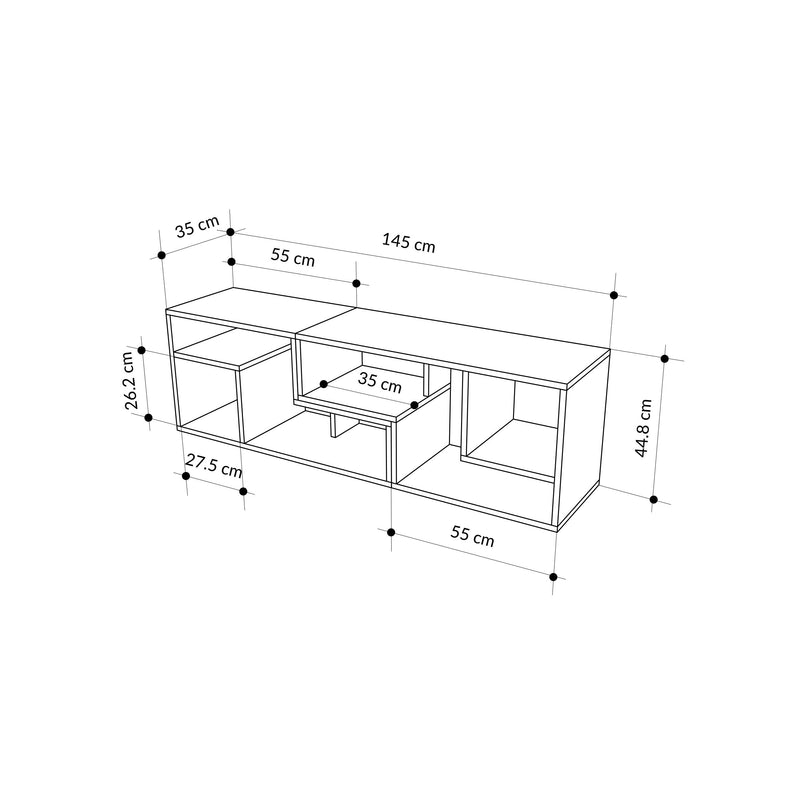 Glis Corner TV Unit – Modern TV Stand with Adjustable Shelves - Additional Image 14