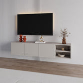 Conrad TV Unit – 180 cm – 3 Soft Close Doors Wall Mounted Entertainment Centre in Sandstone