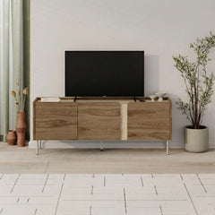 Norm TV Unit 3 Doors Natural Oak-Sandstone 140 cm – Travertine,Deep Oud