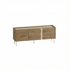 Norm TV Unit 3 Doors Natural Oak-Sandstone 140 cm – Travertine,Deep Oud