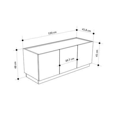 120cm TV Stand – Oak Effect | Dione - Additional Image 3