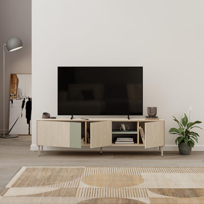 Vena TV Unit 3 Doors-Open Shelves open shelf detail