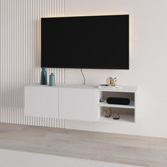 Conrad TV Unit – Up to 50 Inch TVs – Wall Mounted Entertainment Centre in White