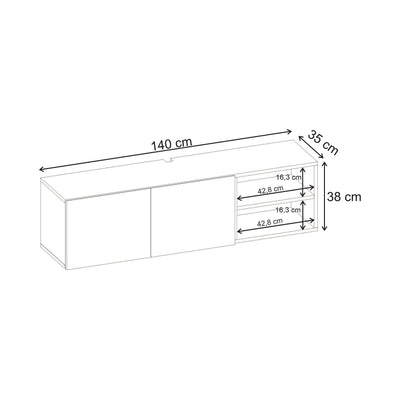 Conrad TV Unit – Up to 50 Inch TVs – Wall Mounted Entertainment Centre - Additional Image 9