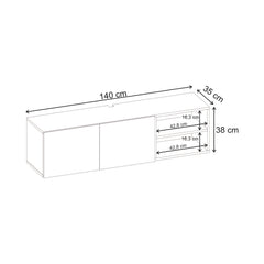 Conrad TV Unit – Up to 50 Inch TVs – Wall Mounted Entertainment Centre - Additional Image 9