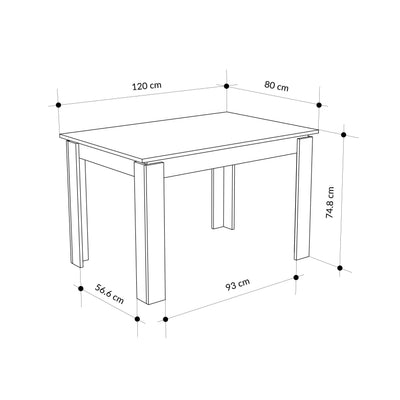 Tolmen Extendable Dining Table – 120/170 cm Modern Dining Table - Additional Image 3