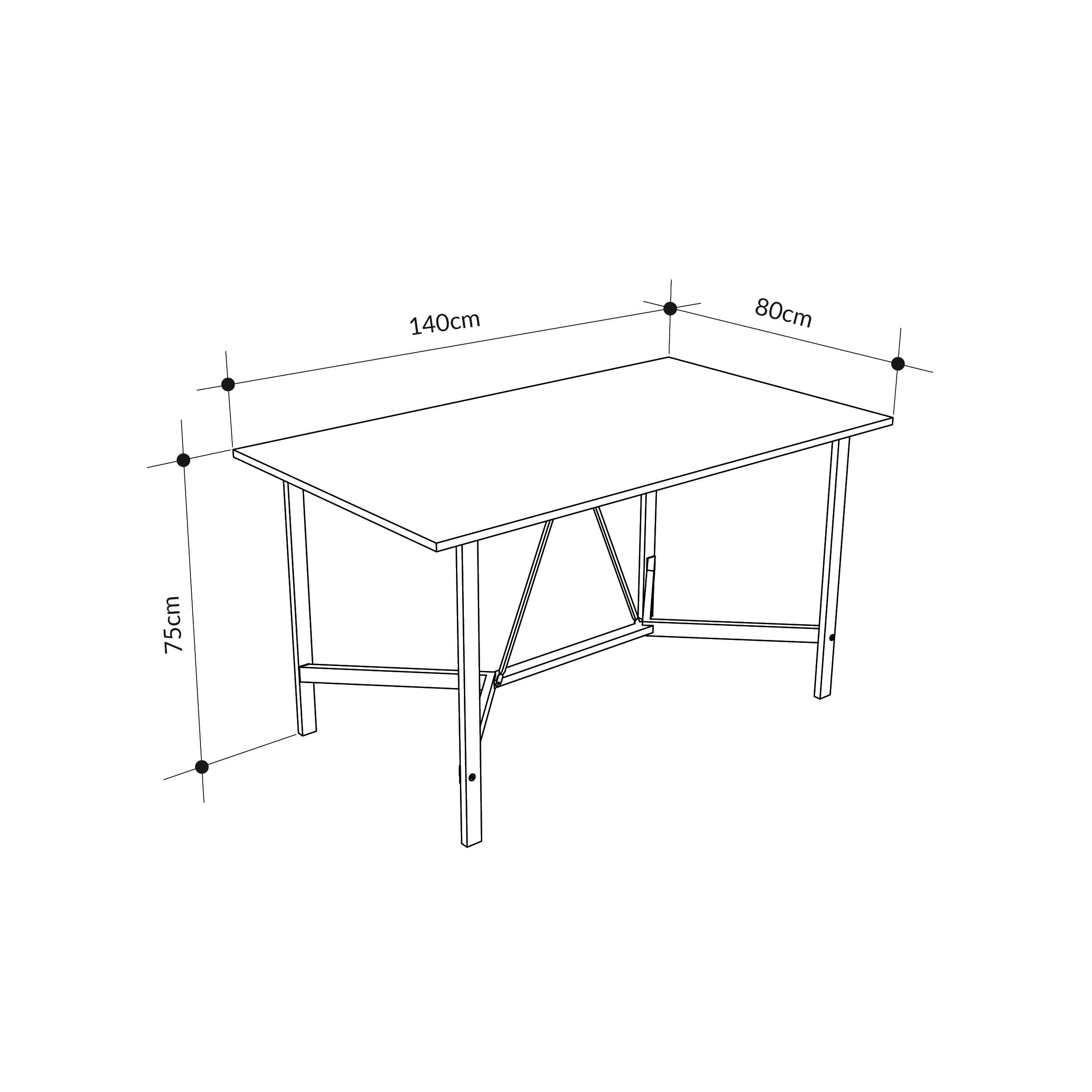 Dalma 140cm Dining Table – Sapphire Oak - Additional Image 7