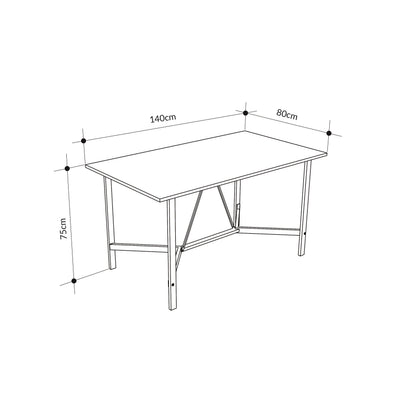 Dalma 140cm Dining Table – Sapphire Oak - Additional Image 7