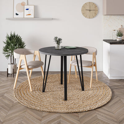 Xana Modern Round Dining Table – 4 Seater in Retro Grey
