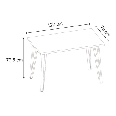 Xana Modern Dining Table 4 Seater 120cm - Additional Image 7