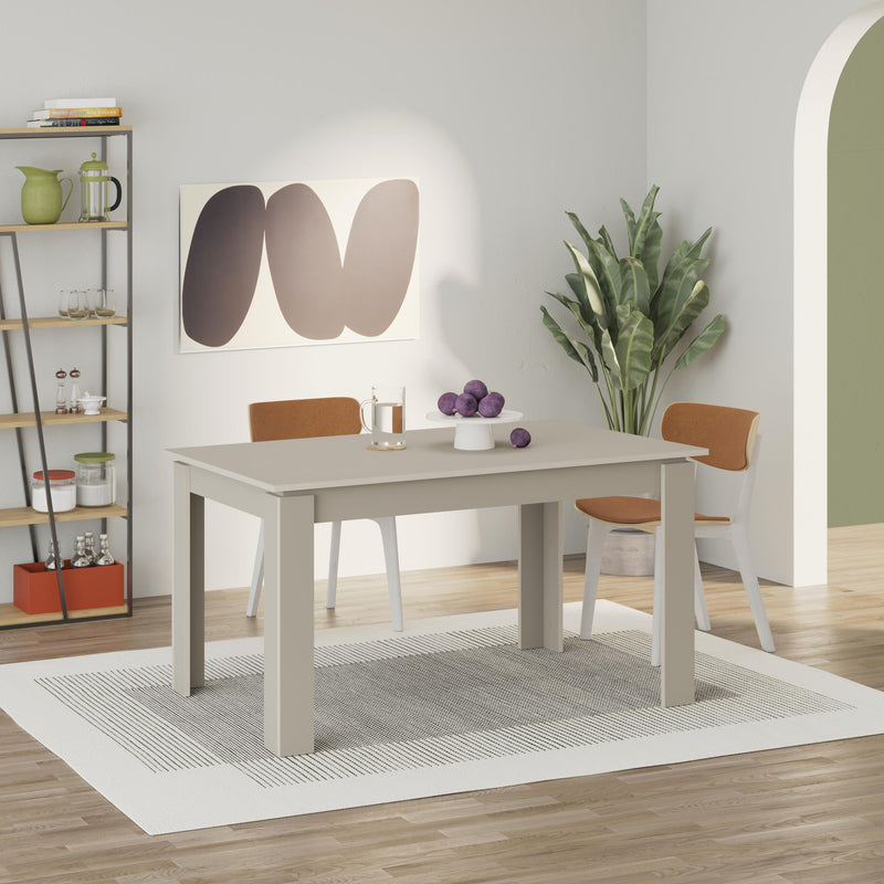 Tolmen Extendable Modern Dining Table – Sandstone - 140/190 cm in Sandstone