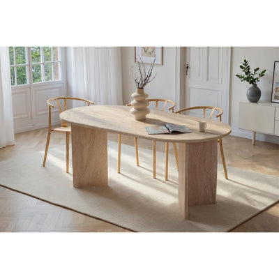 Sablin Dining Table 6 seater 180x90cm in Travertine