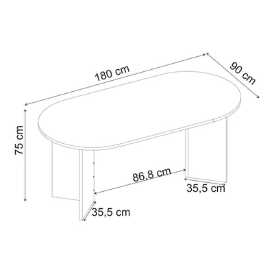 Sablin Dining Table 6 seater 180x90cm - Additional Image 12