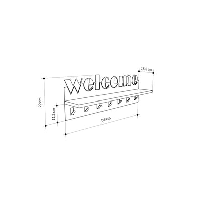 Welcome Hallway Coat Hanger Rack dimensions