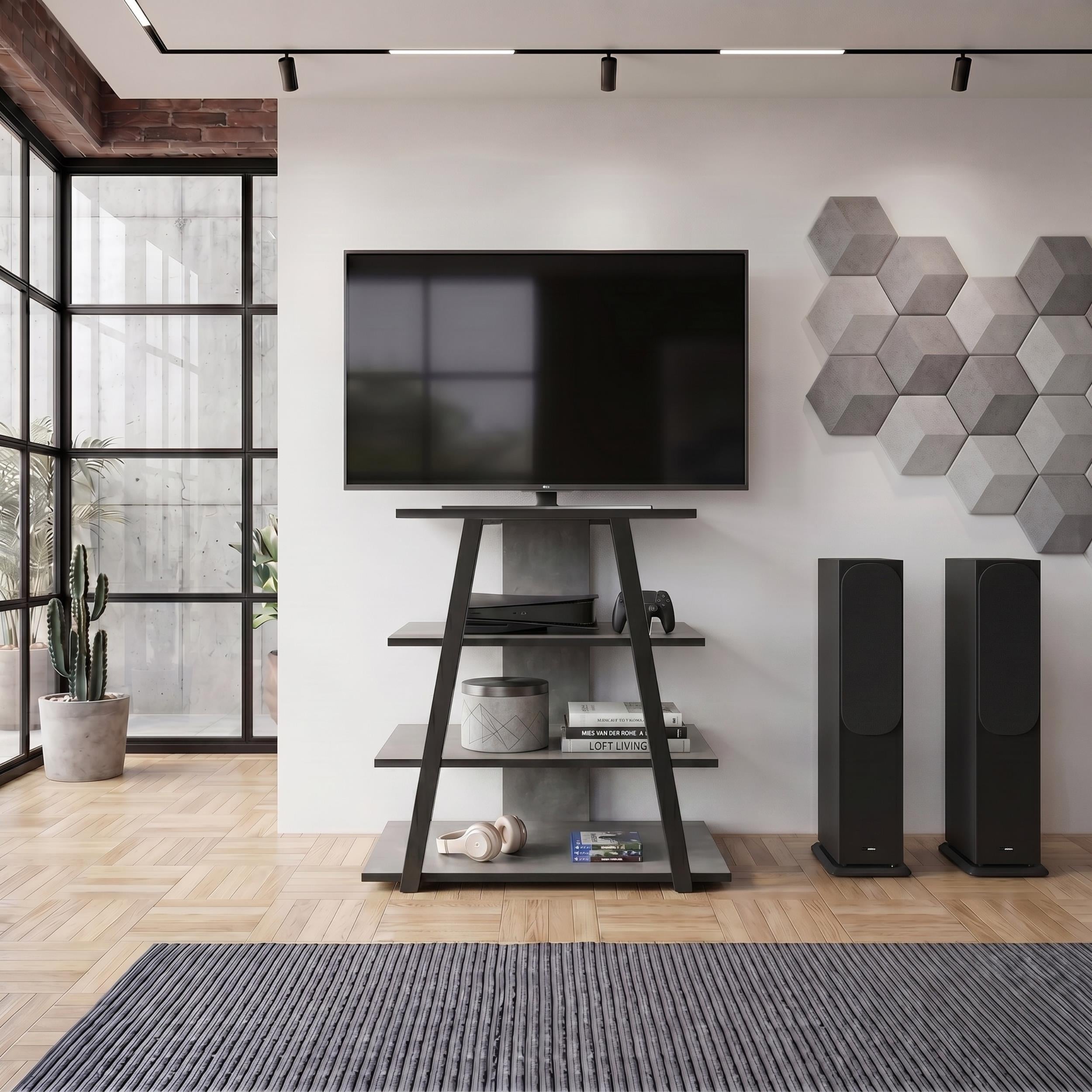Lyno Angled Mini TV Entertainment Unit with Open Shelves - Additional Image 17
