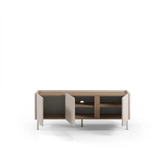 Norm TV Unit 3 Doors Natural Oak-Sandstone 140 cm – Natural Oak,Sandstone