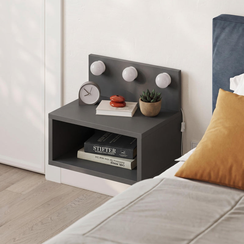 Treo Wall Mounted Nightstand with LED Lights