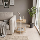 Notus 2-Tier Side Table with Shelf in Sapphire Oak