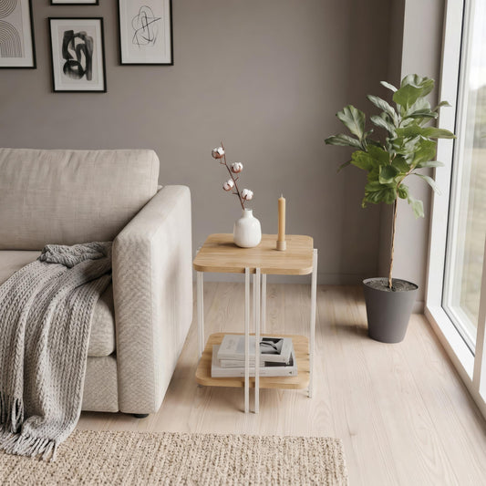 Notus 2-Tier Side Table with Shelf