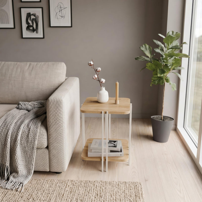 Notus 2-Tier Side Table with Shelf