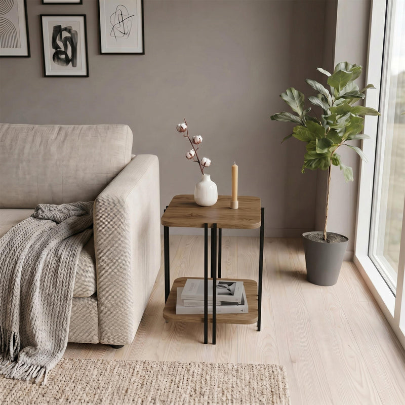 Notus 2-Tier Side Table with Shelf