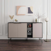 Clara Console Modern Sideboard Display - 142cm in Light Mocha,Anthracite