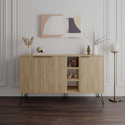 Clara Console Modern Sideboard Display - 142cm in Oak