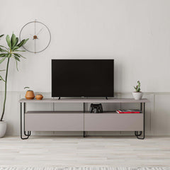 Cornea Modern Tv Unit With Storage Cabinet 150cm in Light Mocha