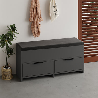 Cove Modern Shoe Storage Bench – hallway shoe bench with cushioned seat – Decortie