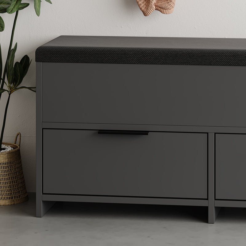 Cove Modern Shoe Storage Bench – hallway shoe bench with cushioned seat – Decortie