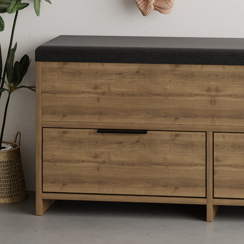 Cove Modern Shoe Storage Bench – hallway shoe bench with cushioned seat – Decortie