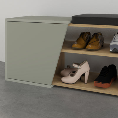 Fiona Shoe Storage with Bench 104cm detail close-up – Decortie