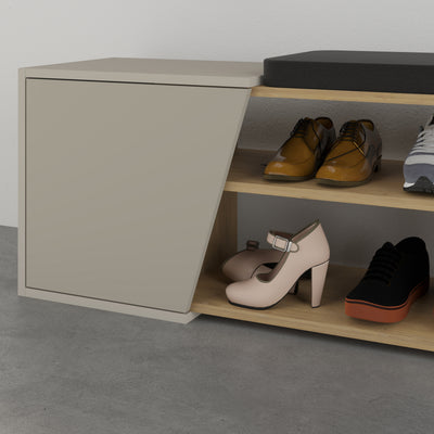 Fiona Shoe Storage with Bench 104cm detail close-up – Decortie