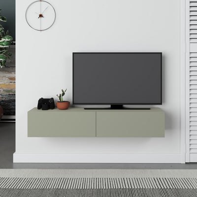 Francy Modern Wall-Mounted TV Unit 135cm in Ash Green