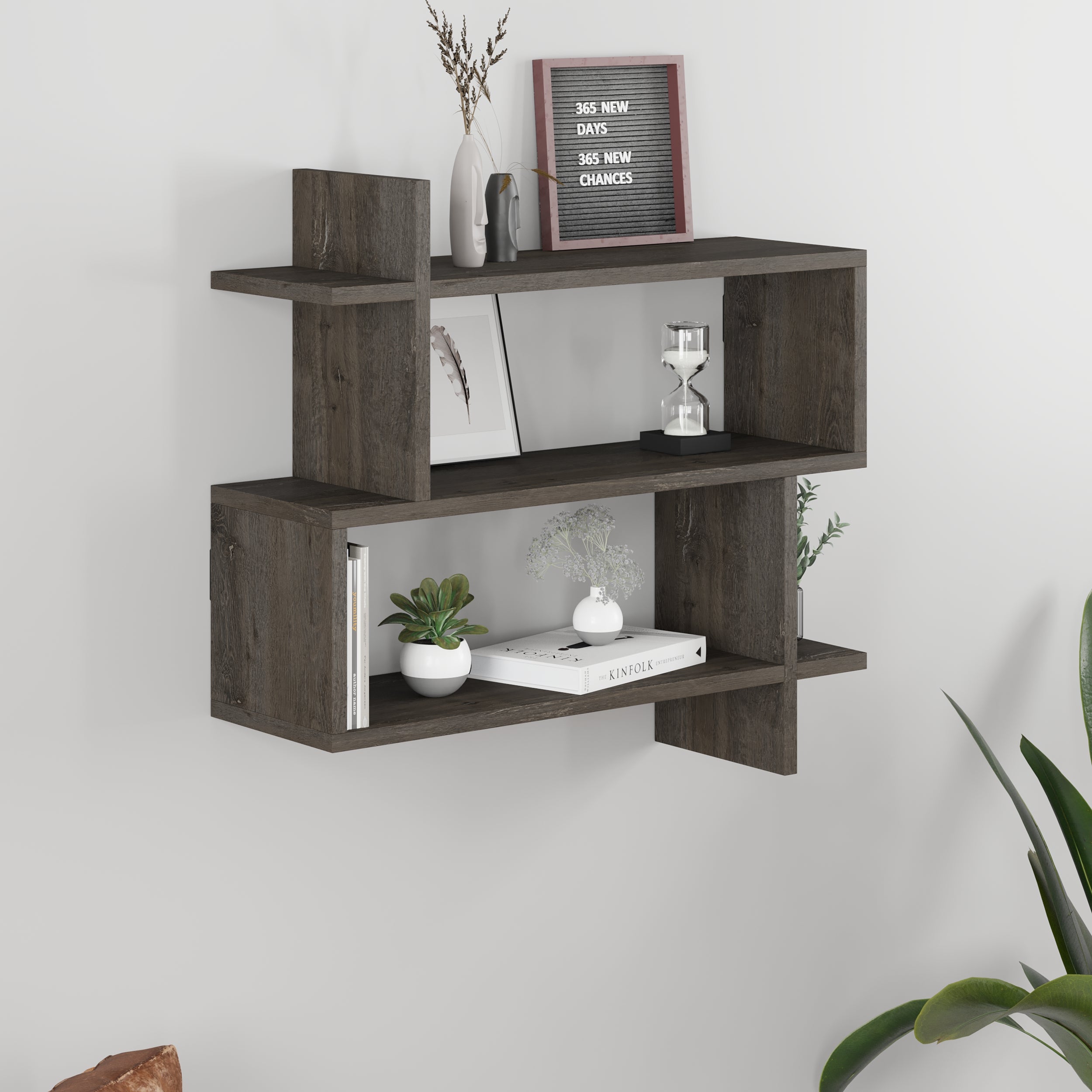 Paralel Wall Mounted Modern Bookcase Display Unit Medium W 70 cm - Decortie