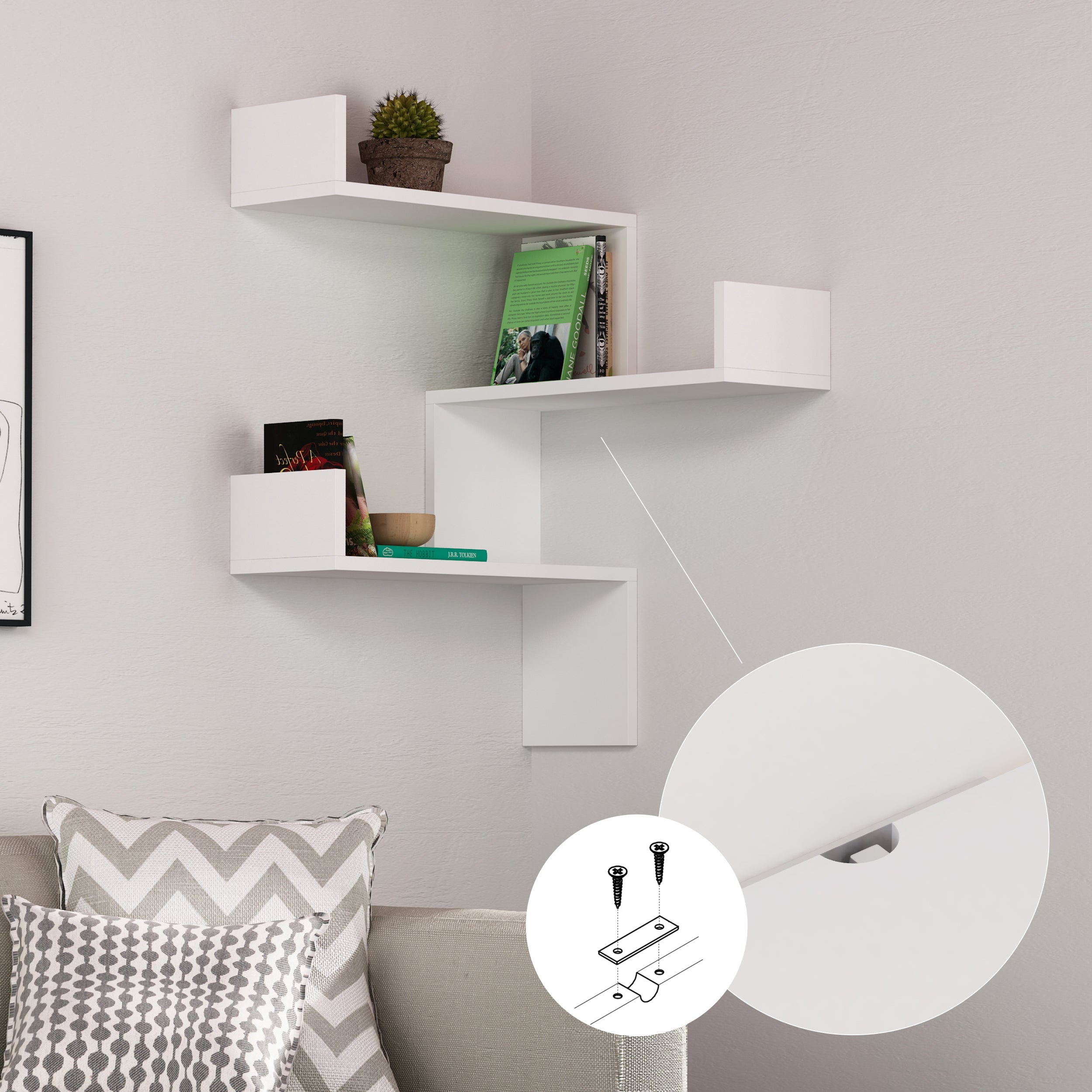 Luksa Corner Bookcase 60cm – Decortie
