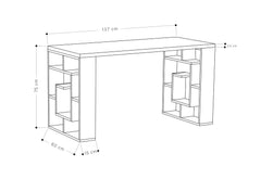 Labirent Modern Desk With Bookshelf Legs Width 137cm - Decortie