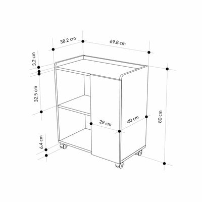 Zeo Sideboard Cabinet 4 Compartments – dimensions – modern living room or hallway storage – Decortie