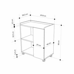 Zeo Sideboard Cabinet with Heels - Modern Design - 4 Compartments – dimensions (cm)