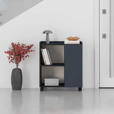 Zeo Sideboard Cabinet with Heels - Modern Design - 4 Compartments – Deep Blue,Black Bute