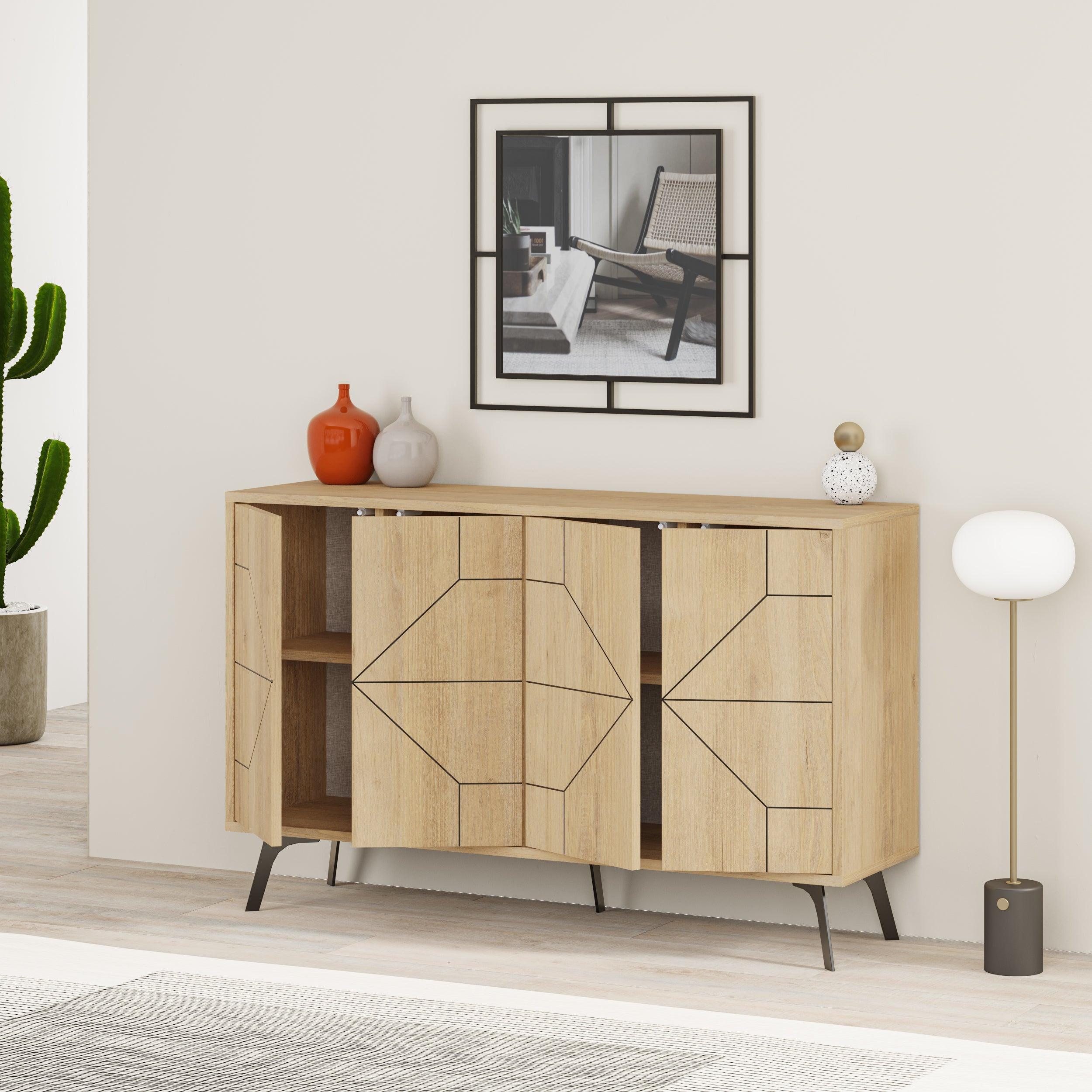 Dune Console Sideboard 123cm with open storage – Decortie