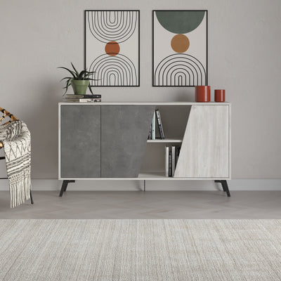 Fiona Console Sideboard Display Unit 150 in Ancient White,Retro Grey