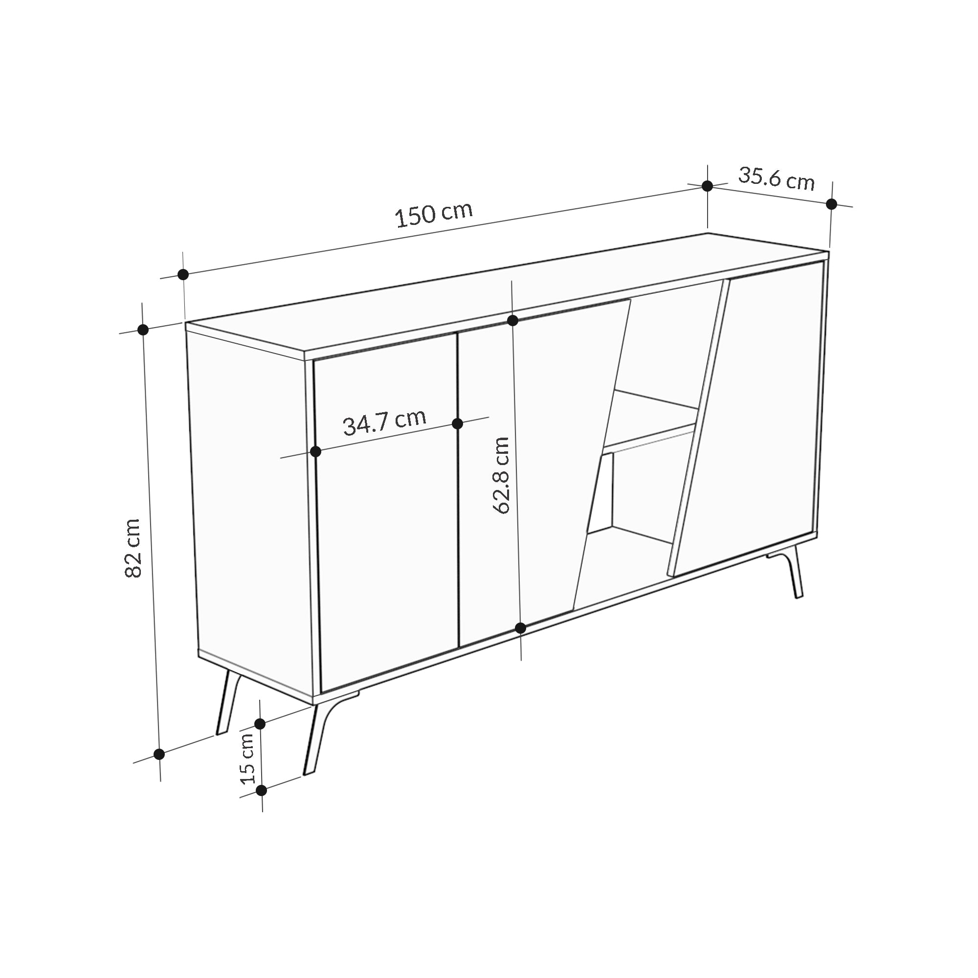 Fiona Console Sideboard Display Unit 150 - Decortie