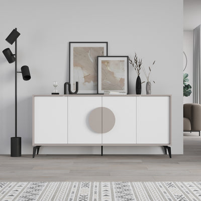 Gora Console Sideboard Display Unit 180Cm in Light Mocha,White