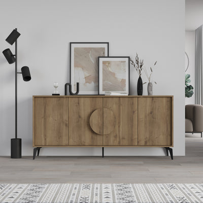 Gora Console Sideboard Display Unit 180Cm in Dark Oak