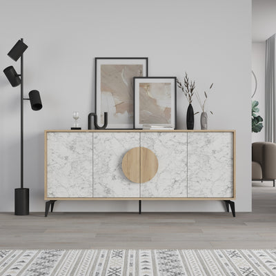 Gora Console Sideboard Display Unit 180Cm in Oak,Carrara