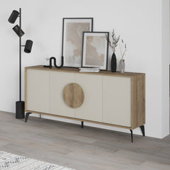 Gora Console Sideboard Display Unit 180Cm – Dark Oak,Sandstone